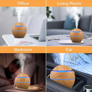 Humidifier Air Aroma Diffuser Wood Ultrasonic 130ML Air Humidifier Essential Oil Aromatherapy Cool Mist Maker για το σπίτι