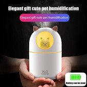 Légpárásító háztartási ultrahangos aranyos autós ködkészítő színes éjszakai macska USB lámpákkal hálószoba irodai spray illattal