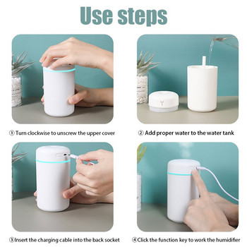 2022 Ultrasonic Mini Air Humidifier 420/250ML Aroma Essential Oil Diffuser for Home Car USB Fogger Mist Maker with LED Night Lamp