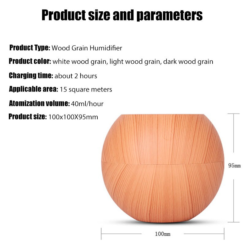 Mini Air Humidifier Ultrasonic USB Aroma Diffuser Wood Grain LED Night Light Electric Essential Oil Diffuser Aromatherapy Home