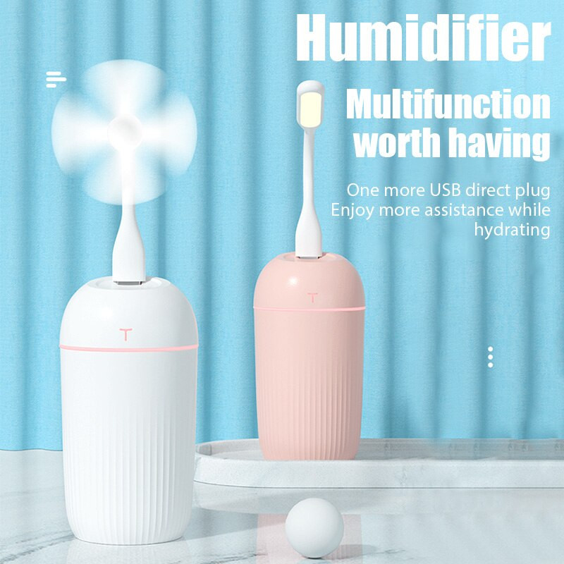 Umidificator de aer silențios de capacitate mare de 420 ml Lumină de noapte colorată Mufă USB Difuzor de aromă Mod continuu/intermitent Pulverizare fină