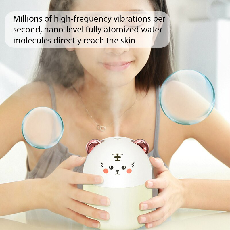 Lovely Tiger Air Humidifier 300ML Cute Pet Ultrasonic Cool Mist Oil Diffuser Ρομαντικό έγχρωμο φωτιστικό LED USB Humidificador