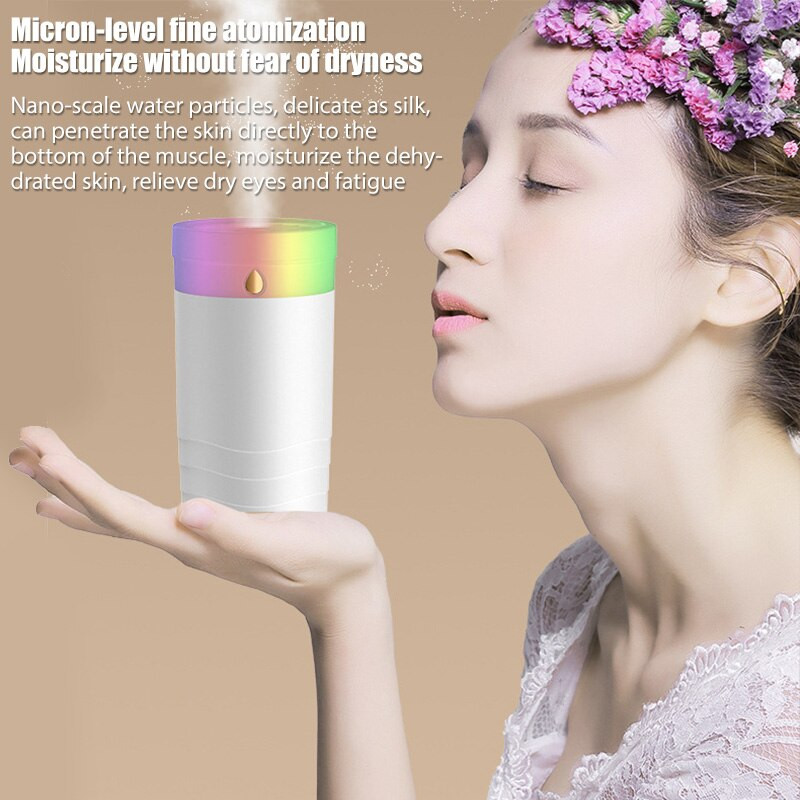 Oro drėkintuvo eterinių aliejų aromatinio difuzoriaus antgalis su spalvota LED šviesa Ultragarsiniai drėkintuvai Aromaterapijos difuzoriaus lempa