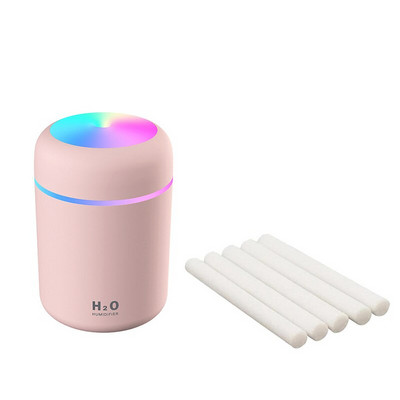 Hordozható 300 ml-es légpárásító mini aroma olajdiffúzor USB Cool Mist permetező színes puha éjszakai fénnyel otthoni autótisztítóhoz