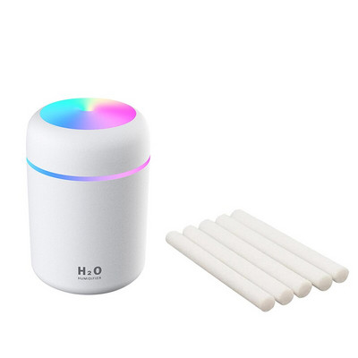 Hordozható 300 ml-es légpárásító mini aroma olajdiffúzor USB Cool Mist permetező színes puha éjszakai fénnyel otthoni autótisztítóhoz