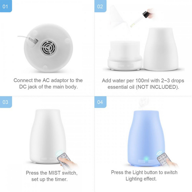 300ML Υγραντήρας αέρα Aromatherapy Essential Portable Oil Diffuser Ultrasonic Diffusers μεγαλύτερης χωρητικότητας Αξεσουάρ γραφείου για το σπίτι