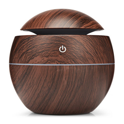 Electric Air Humidifier Essential Aroma Oil Diffuser Ultrasonic Wood Grain Humidifier USB Home Mini Mist Maker Light LED