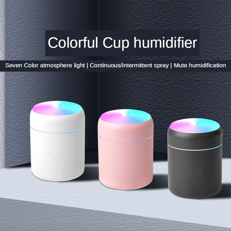 Naujas 300 ml oro drėkintuvas USB ultragarsinis aromatinis eterinių aliejų difuzorius Romantic Soft Light drėkintuvas MiniCool Mist Maker valytuvas