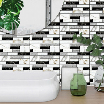 10 τμχ Αυτοκόλλητο Πλακάκι τοίχου Σπίτι Μπάνιο Κουζίνα Τούβλο 3D Διακόσμηση Τοίχων Αυτοκόλλητα Πλακάκια Τέχνη Backsplash Διακόσμηση τοίχου 30x30cm