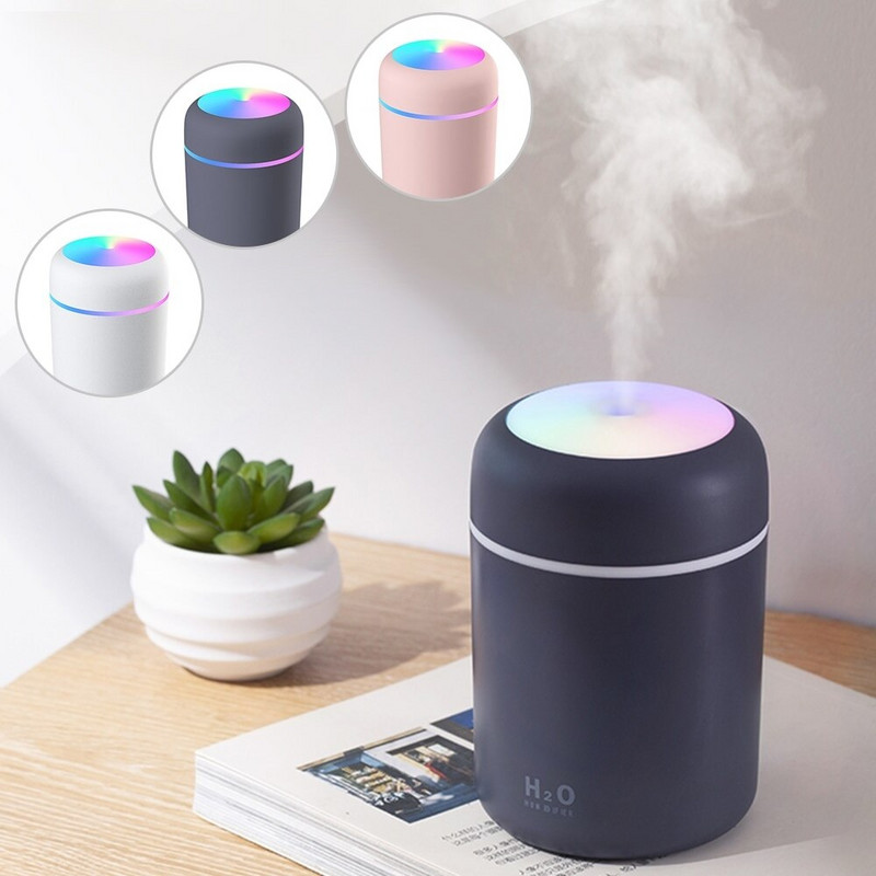 Φορητό 300ml υγραντήρα αέρα Led Light USB Ultrasonic Dazzle Cup Aroma Diffuser Cool Mist Maker Humidificador Difusor