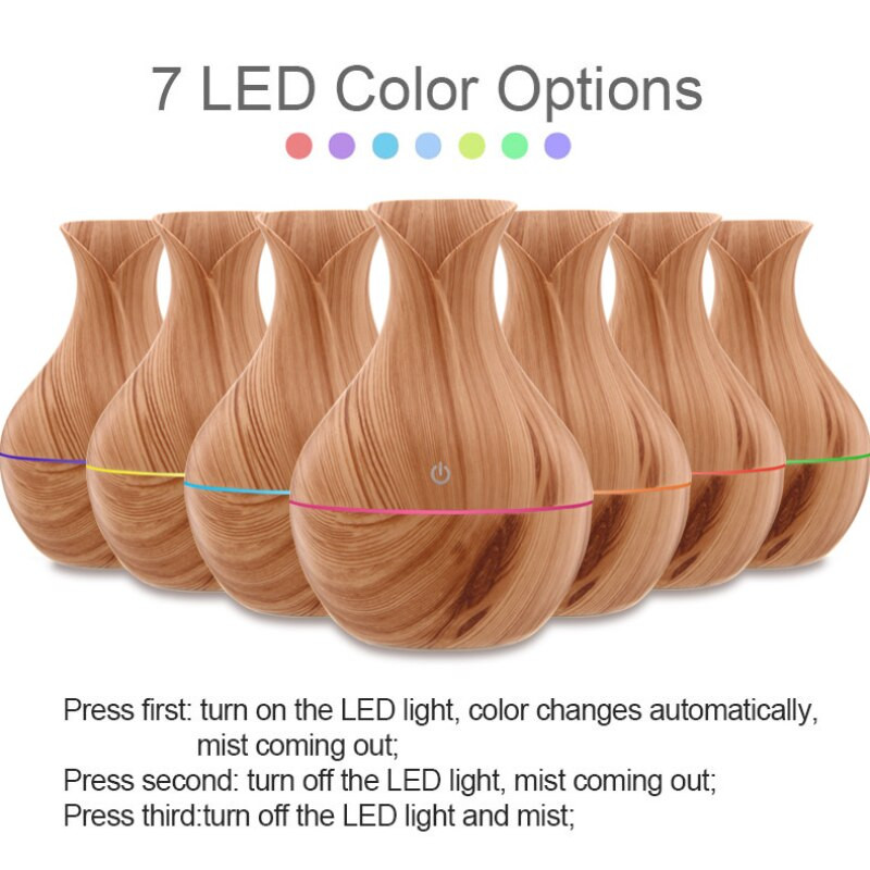 130ml Aroma Essential Oil Diffuser USB LED Aroma Diffuser Aromatherapy Humidifier Air Purifier Mist Maker Humidifier for Home