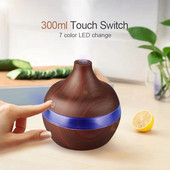 300 ml-es párásító USB ultrahangos légpárásító csésze aromadiffúzor Cool Mist készítő tisztító faszemcsés olajos diffúzor otthonra