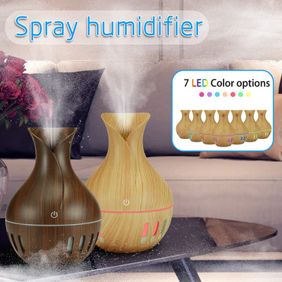 Electric Aroma Diffuser Usb Aromatherapy Air Humidifier Mini Wood Grain Essential Oil Diffuser Cool Mist Maker with Led for Home