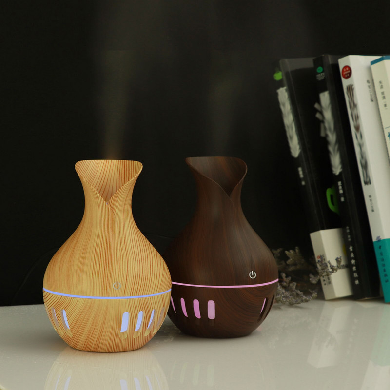 Elektromos aromadiffúzor USB aromaterápiás légpárásító mini faszemcsés illóolaj diffúzor Cool ködkészítő leddel otthonra
