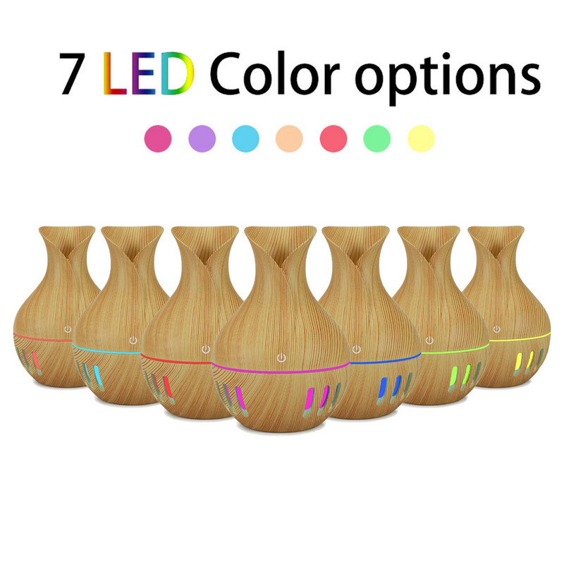 Elektromos aromadiffúzor USB aromaterápiás légpárásító mini faszemcsés illóolaj diffúzor Cool ködkészítő leddel otthonra