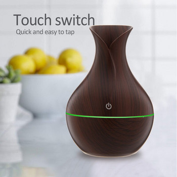 USB Humidifier Wood Grain Vase Aroma Diffuser Colorful Luminous Fragrance Mini Mute Purifier Essential Oil Diffuser for Home