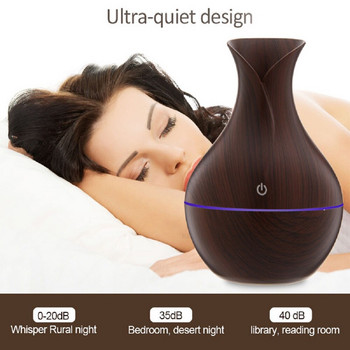 USB Humidifier Wood Grain Vase Aroma Diffuser Colorful Luminous Fragrance Mini Mute Purifier Essential Oil Diffuser for Home