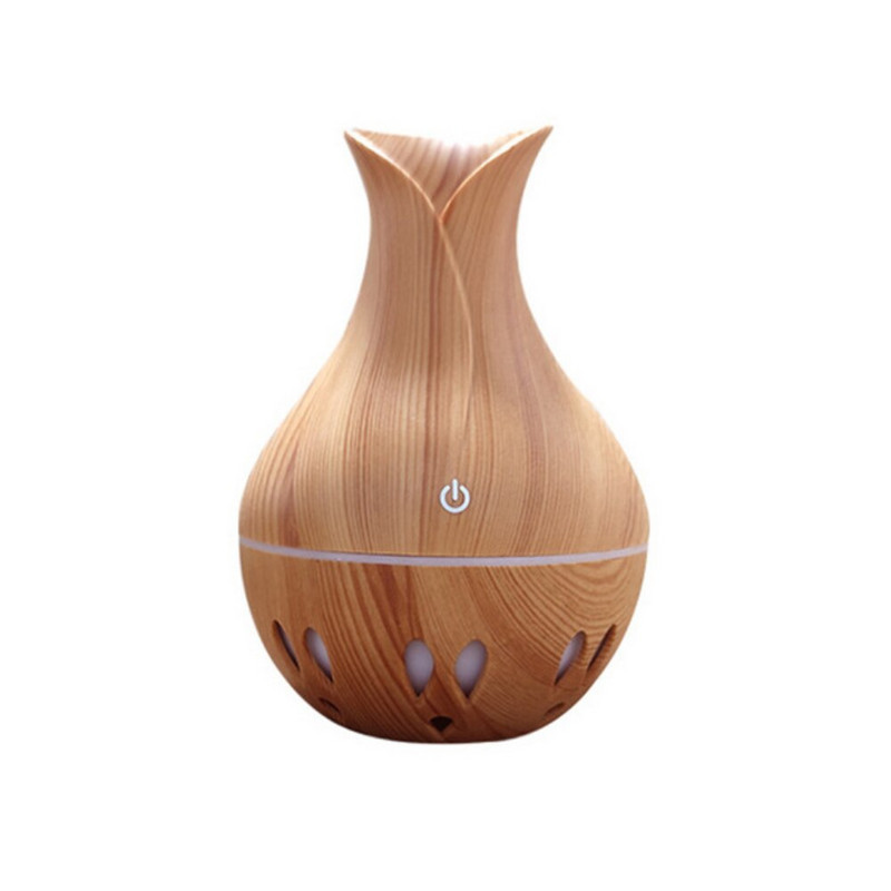 130ml Ultragarsinis oro purškiklis alyvos difuzorius drėkintuvas aromatinis oro kondicionierius drėkintuvas medienos grūdų valymo purškiklis 7 spalvų šviesus