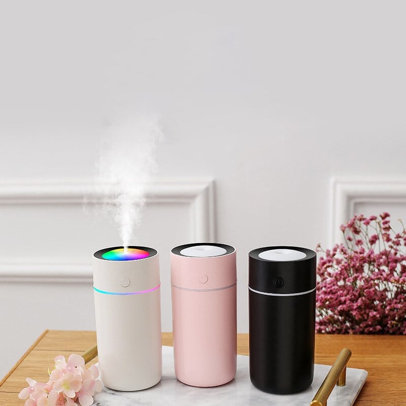 320ml LED autós kis aroma diffúzor légtisztító szűrők mini hordozható Rainbow Steam Smart Mist levegő párásító otthoni illat