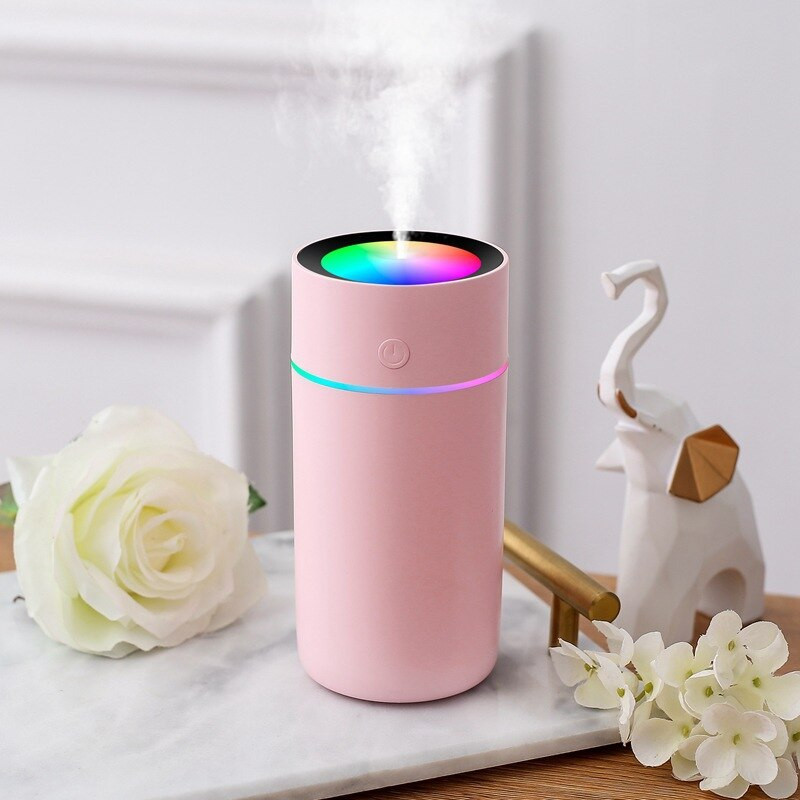 320ml LED autós kis aroma diffúzor légtisztító szűrők mini hordozható Rainbow Steam Smart Mist levegő párásító otthoni illat