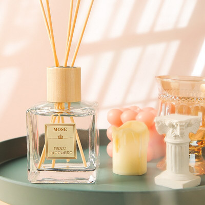 Nodic Reed Diffuser με 200ml αιθέριο έλαιο, ξύλινα καπάκια και φυσικά ραβδιά Rattan Rose Gardenia White Tea Silver Spring Sakur