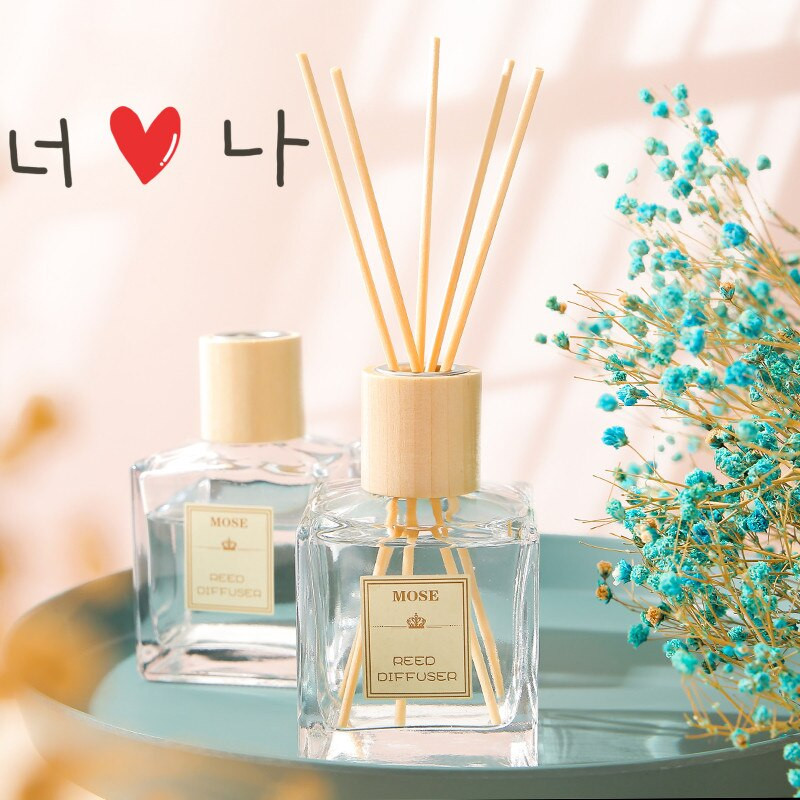 Nodic Reed Diffuser με 200ml αιθέριο έλαιο, ξύλινα καπάκια και φυσικά ραβδιά Rattan Rose Gardenia White Tea Silver Spring Sakur