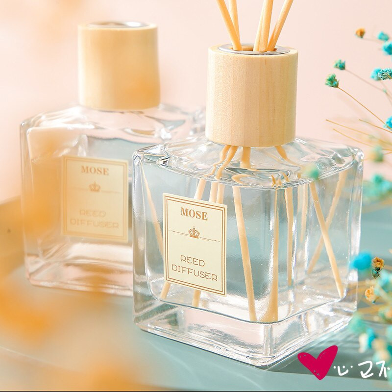 Nodic Reed Diffuser με 200ml αιθέριο έλαιο, ξύλινα καπάκια και φυσικά ραβδιά Rattan Rose Gardenia White Tea Silver Spring Sakur