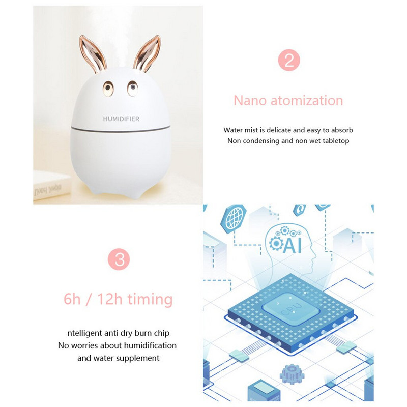 Οικιακός Ultrasonic Mini Air Humidifier Usb Aroma Essential Oil Diffuser Home Car Fogger Mist Maker Dry Skin Care Dropshipping