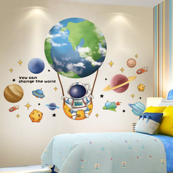 Αυτοκόλλητα τοίχου Outer Space Astronauts DIY Planets Αυτοκόλλητα τοίχου για Παιδικά Δωμάτια Βρεφική κρεβατοκάμαρα Νηπιαγωγείο Νηπιαγωγείο Διακόσμηση σπιτιού