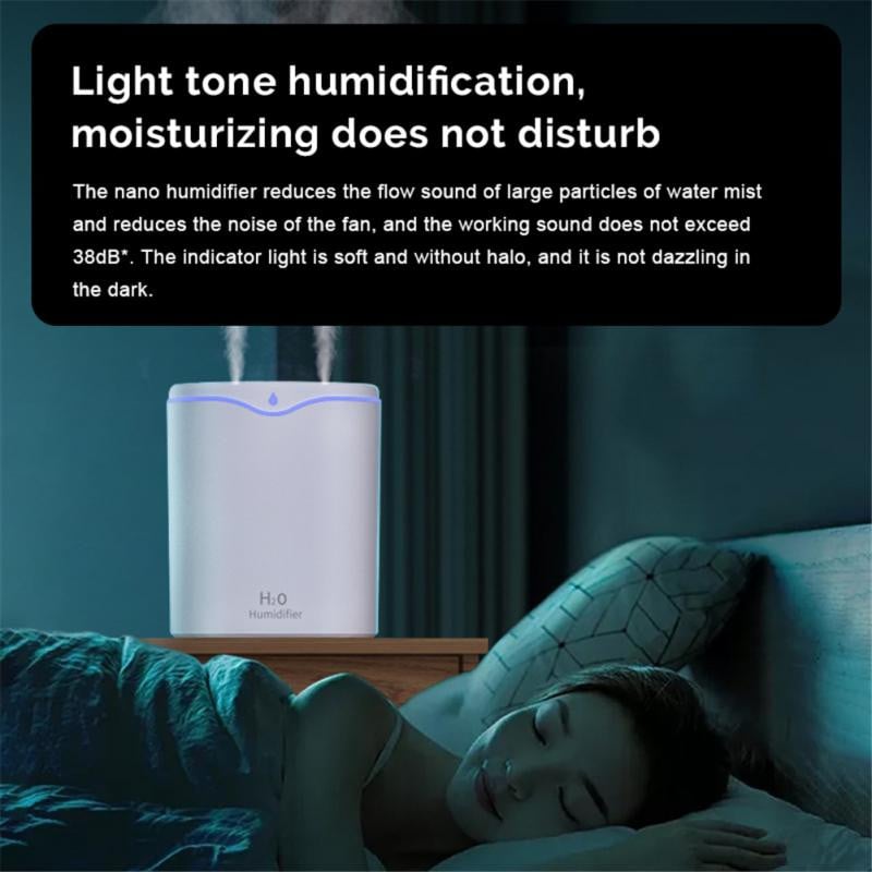 2,2L USB Air Humidifier Διπλή θύρα ψεκασμού αιθέριων ελαίων Aromatherapy Diffuser Mist Maker Fogger for Home Office