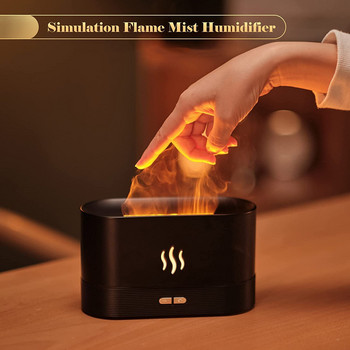 Симулационен пламък USB дифузор за етерично масло Ултразвуков овлажнител за въздух с мъгла 180 ml Ароматерапевтичен дифузер за домашен офис спалня
