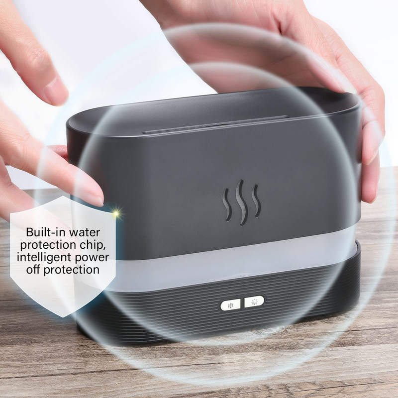 Simulation Flame USB Essential Oil Diffuser Ultrasonic Mist Air Humidifier 180ml Διαχύτης αρωματοθεραπείας για υπνοδωμάτιο γραφείου στο σπίτι