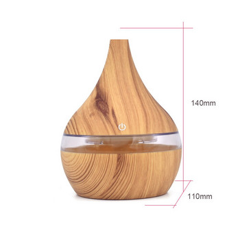 Electric Humidifier Aroma Oil Diffuser Essential Ultrasonic Wood Grain Air Humidifier Usb Mini Mist Maker Led Light 7colors 2022