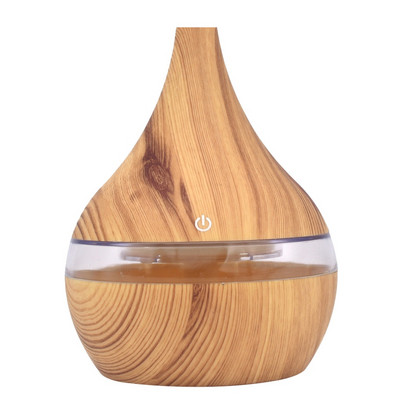 Electric Humidifier Aroma Oil Diffuser Essential Ultrasonic Wood Grain Air Humidifier Usb Mini Mist Maker Led Light 7colors 2022