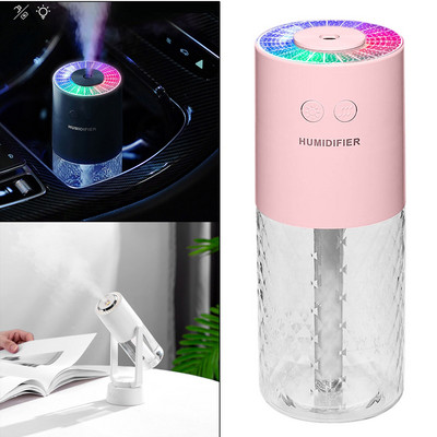 Mini párásító Whisper Csendes 500 mAh USB asztali párásító LED fénnyel, kis vezeték nélküli légpárásító beltéri autóirodákhoz