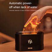 USB imitacinė liepsnos naktinė lemputė su 200 ml vandens rezervuaro drėkintuvo aromato difuzoriumi, skirta namų biuro miegamojo atmosferos stalinei lempai