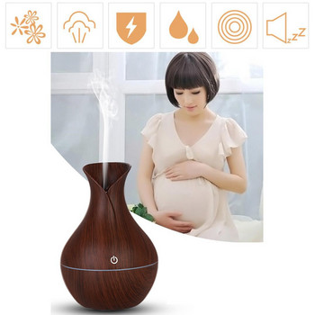 Mini Air Humidifier Ultrasonic Usb Wood Grain Led Light Electric Essential Oil Diffuser Aromatherapy Home Aroma Diffuser
