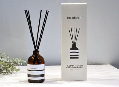1 τεμ. Breathwell Home Aromatherapy Reed Diffuser with 50ml/100ml Brown Bottle Lavender Rose Jasmine Blue Gardenia Lemongrass