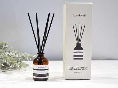 1 τεμ. Breathwell Home Aromatherapy Reed Diffuser with 50ml/100ml Brown Bottle Lavender Rose Jasmine Blue Gardenia Lemongrass