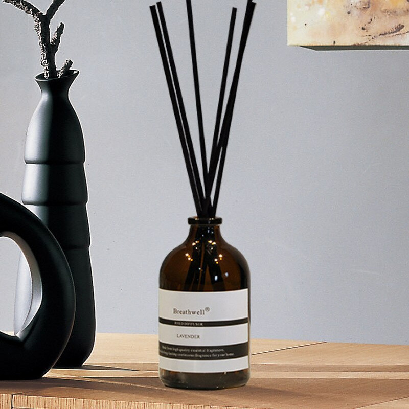 1 τεμ. Breathwell Home Aromatherapy Reed Diffuser with 50ml/100ml Brown Bottle Lavender Rose Jasmine Blue Gardenia Lemongrass