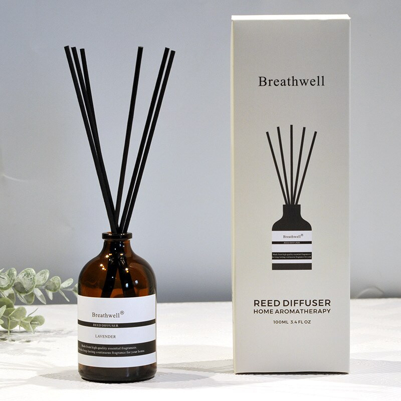 1 τεμ. Breathwell Home Aromatherapy Reed Diffuser with 50ml/100ml Brown Bottle Lavender Rose Jasmine Blue Gardenia Lemongrass