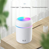 Légpárásító Ultrahangos Aroma Illóolaj Diffúzor 300ml USB Cool Mist Maker Aromaterápia Színes lámpával otthoni autóhoz