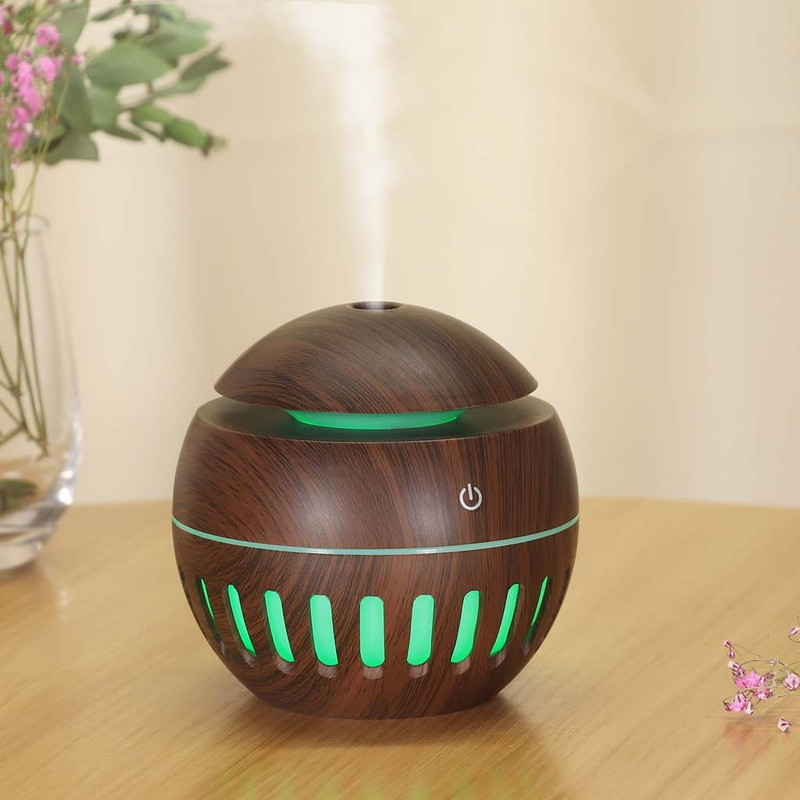 Neuer párásító aroma olaj diffúzor Essential ultrahangos fa szemcsés légpárásító USB ködkészítő aromaterápiás diffúzor szettek
