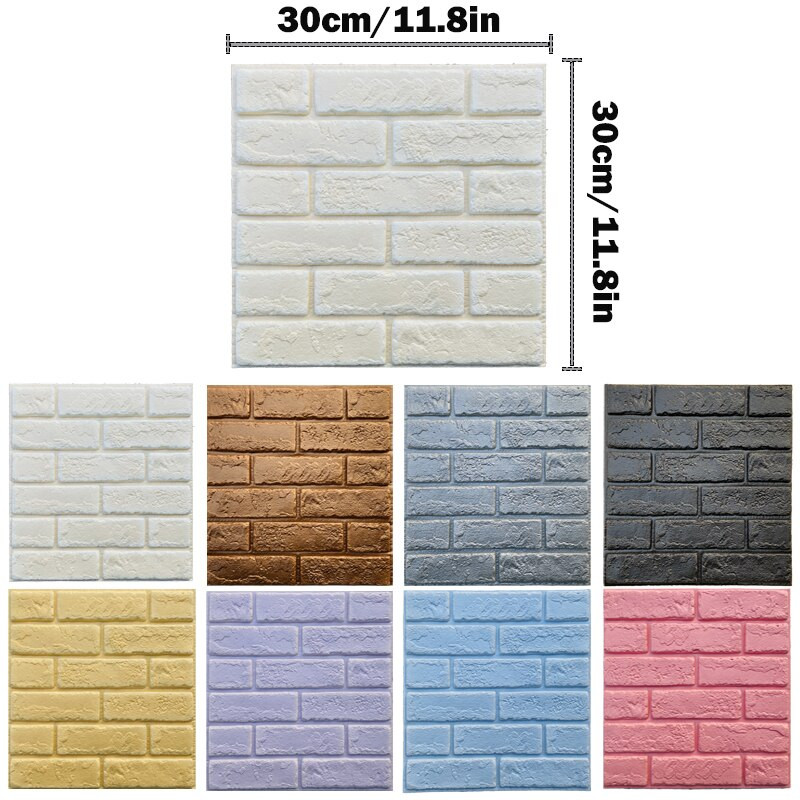 10 buc 30X30cm 3D autocolante de perete din cărămidă Panouri autoadezive Decor camera de zi Spumă Tapet impermeabil Fundal Decorare acasă