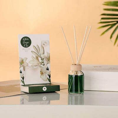 1 db 50 ml aromás nád diffúzor levendula Provence erdei fenyő alma fahéj fehér gyömbér tea rózsaszirom méz masni vanília