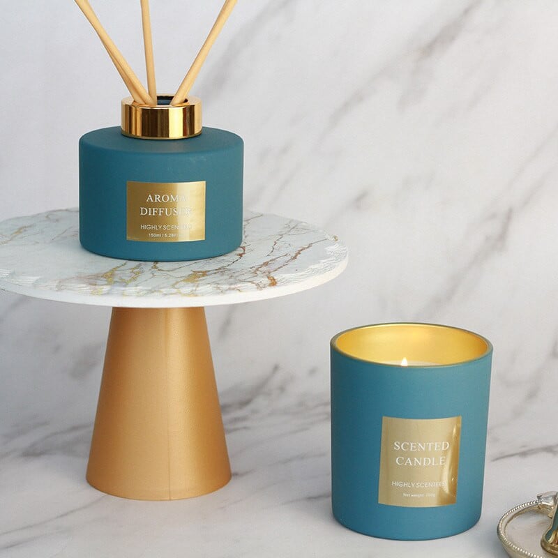 Highly Green 200g illatos gyertya és 150ml Reed diffúzor anyák napi Valentin napi barát ajándék szett otthoni dekorációhoz