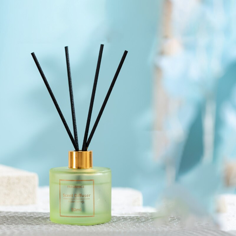 50ml Reed Diffuser Πράσινο/Ροζ/Καφέ Μπουκάλι Diffuser Aromatherapy Black Fiber Reed Sticks White Peach Oolong Shangri-la Hilton