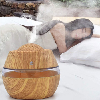 USB Aroma Oil Diffuser White Grain Electric Humidifier Ultrasonic Air Humidifier Aromatherapy Ledlight Mist Maker for Home Car