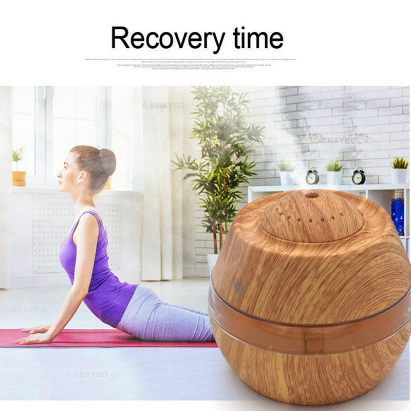 USB Aroma Oil Diffuser White Grain Electric Humidifier Ultrasonic Air Humidifier Aromatherapy Ledlight Mist Maker for Home Car