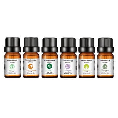 10mlX6PCS 100% Pure Aroma Essential Oil Kit Lemongrass Eucalyptus for Aromatherapy Humidifier Making Candle Making